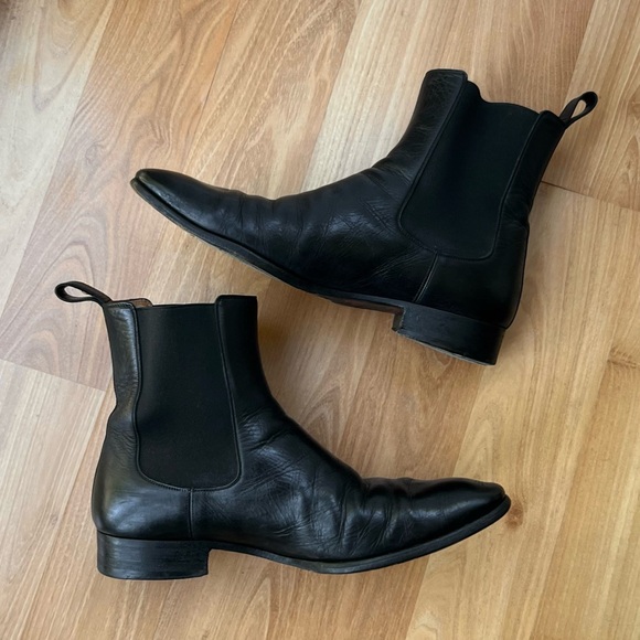 Gucci Authentic Black Leather Pull-On Chelsea Boot Size 10 Men’s Made in Italy - Picture 9 of 13